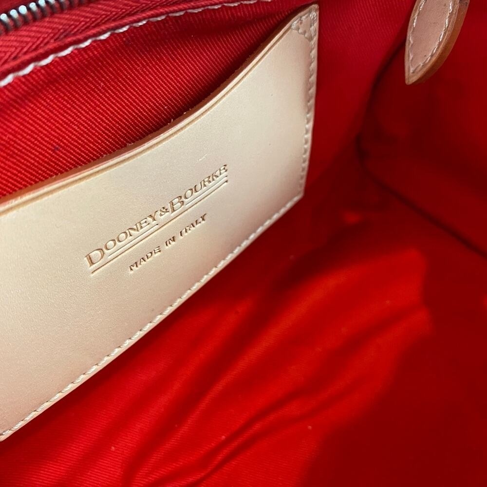 Vintage Y2K Dooney & Bourke Croc Leather Satchel Handbag Peach Charm Pockets NWT - Picture 9 of 13